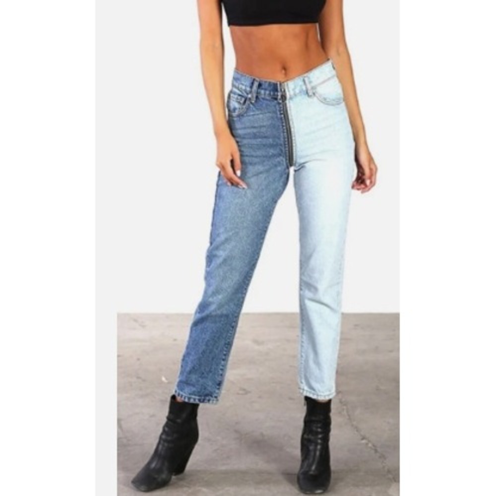 Revice Yin Yang Denim 2-Tone Y2K Revival High Rise Jeans Denim Festival 29 US 8